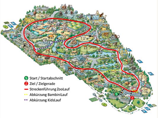 Die Streckenführung des 4. Kölner Zoolaufs 2