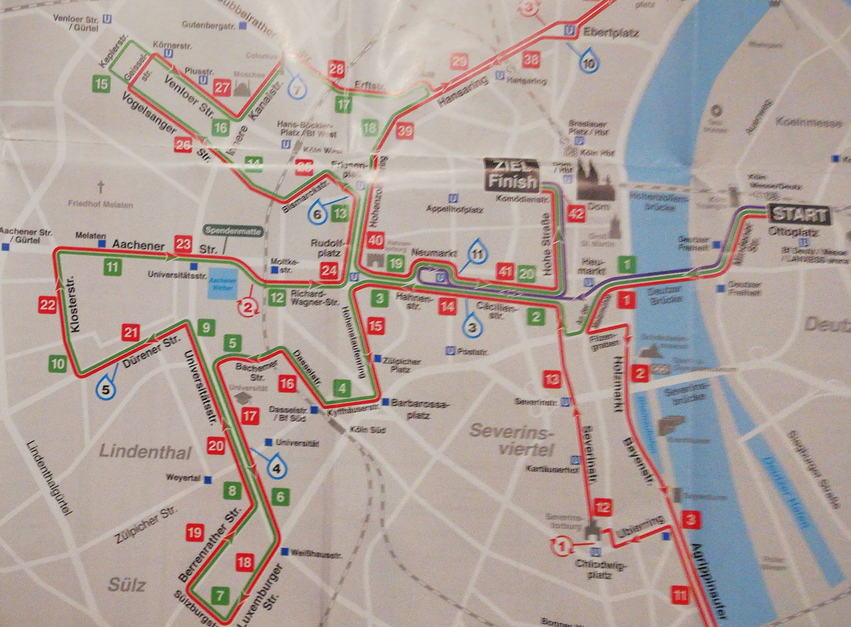 Streckenführung Rheinenergie Halbmarathon Rheinenergie Marathon Köln 2018